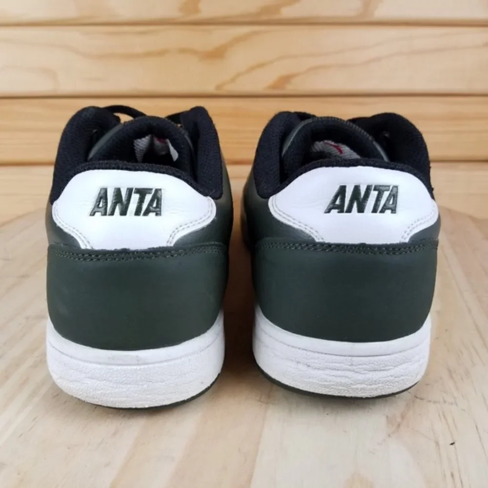 ANTA Classic School Style Green White Sneakers Lace-up Shoes 1948016-2 Size 8.5